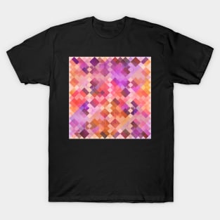 Modern Checkerboard Pink Purple Yellow T-Shirt